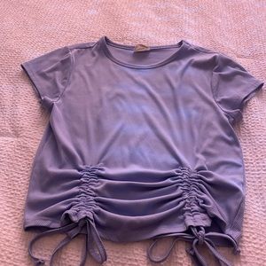 Light blue adjustable length crop top